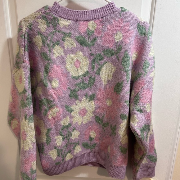 Mango Floral Knit Pastel Sweater NWT Sz M - Picture 7 of 12